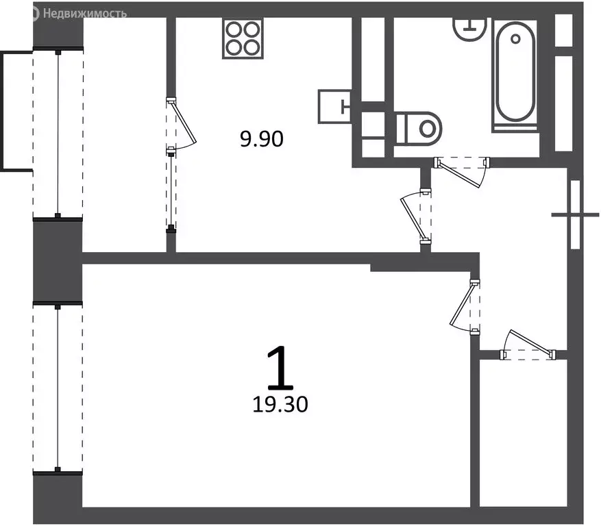 1-комнатная квартира: Москва, Клинская улица, 2А (40.4 м) - Фото 1
