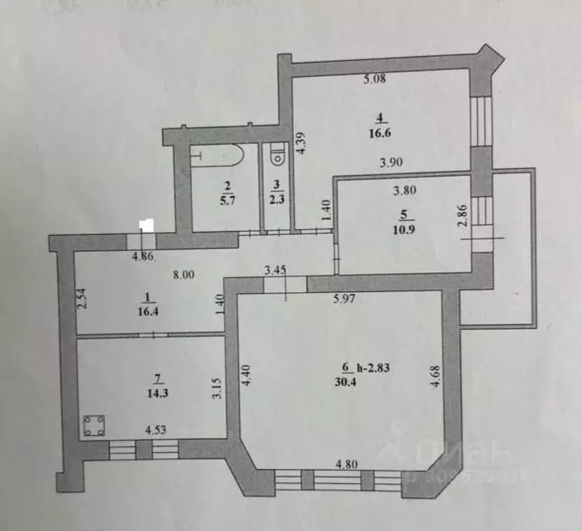 3-к кв. Липецкая область, Липецк Депутатская ул., 55А (96.0 м) - Фото 0