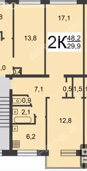 2-комнатная квартира: Нижний Новгород, улица Федосеенко, 27 (48 м) - Фото 1