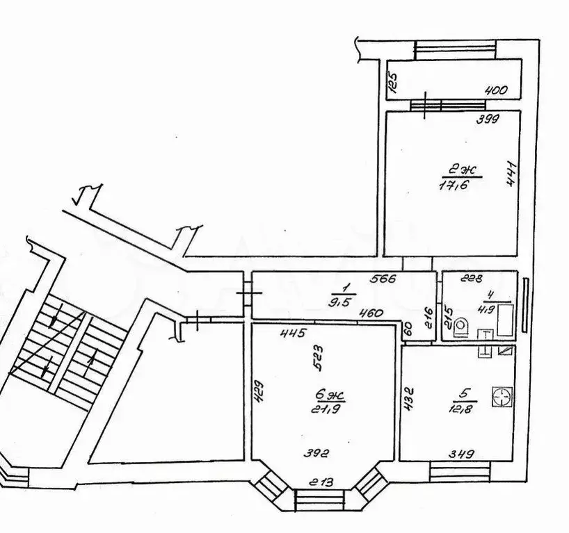 2-к. квартира, 71,7 м, 5/6 эт. - Фото 0