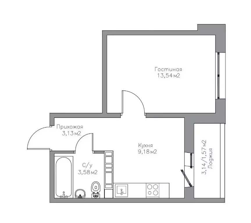 Продаётся 1-к квартира, 31 м - Фото 1