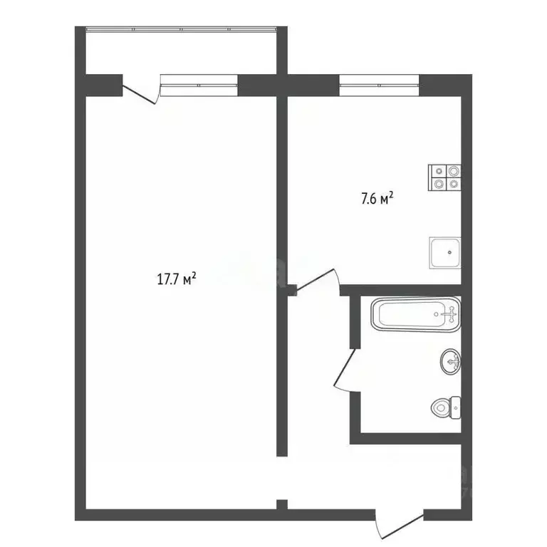 1-к кв. Ямало-Ненецкий АО, Муравленко ул. Энтузиастов, 1 (34.4 м) - Фото 0