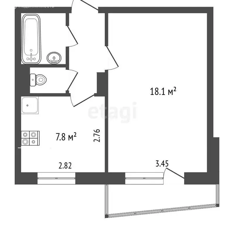 1-комнатная квартира: Муром, улица Ленина, 115 (32.7 м) - Фото 0