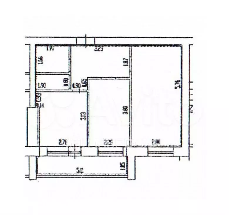 2-к. квартира, 44,9 м, 1/3 эт. - Фото 0