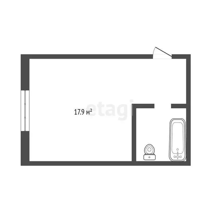 1к в -комнатной квартире ( м) - Фото 1