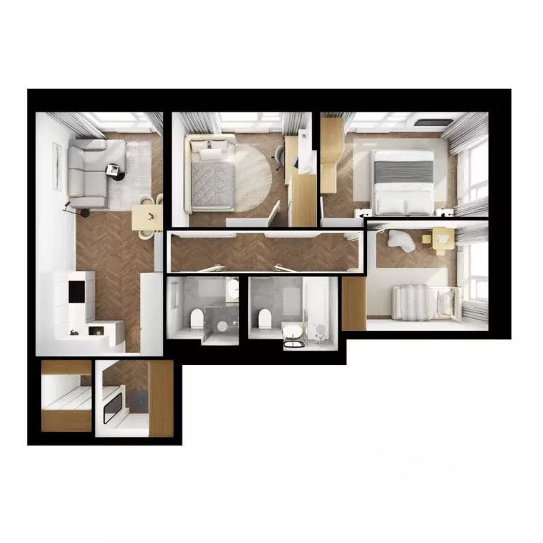 3-к кв. Бурятия, Улан-Удэ ул. Шмидта, 37А (63.95 м) - Фото 2