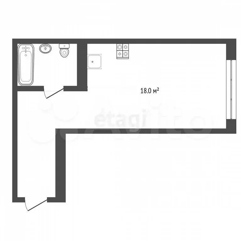 Квартира-студия, 30,4 м, 2/17 эт. - Фото 0