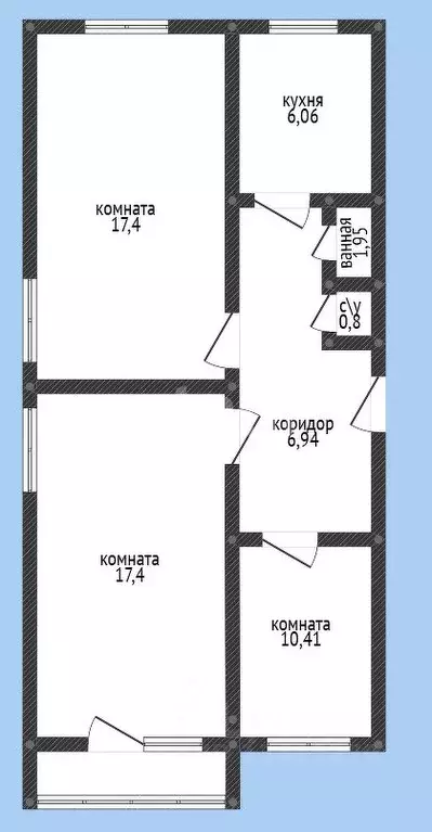 3-к кв. Белгородская область, Белгород ул. 5 Августа, 12 (61.5 м) - Фото 2