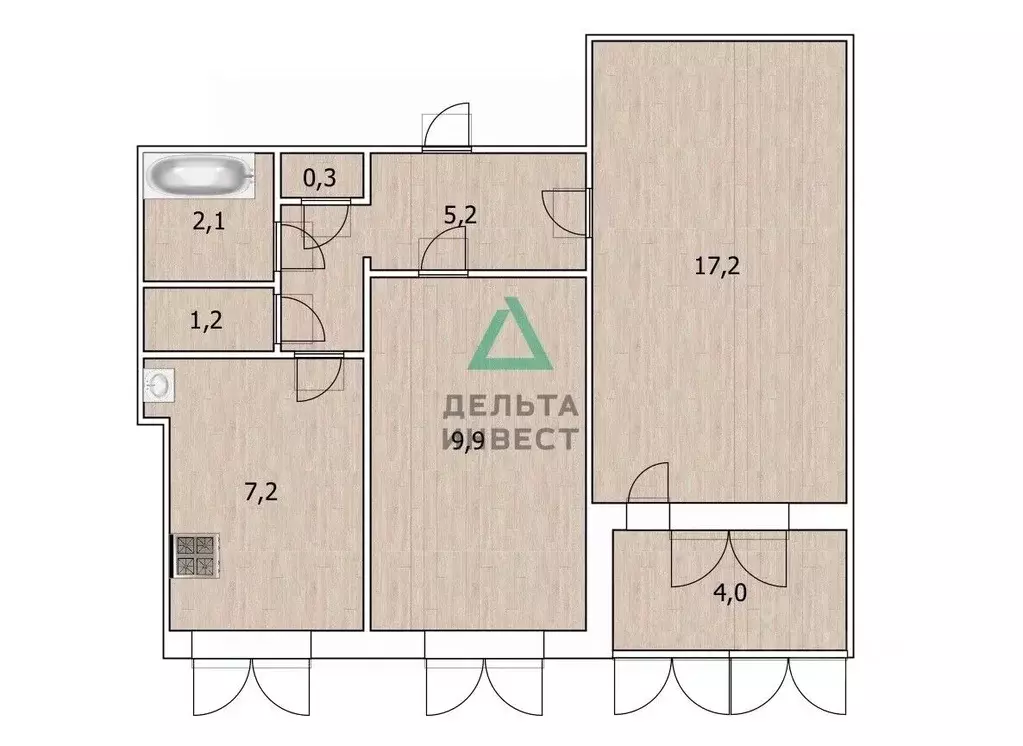 2-к кв. Башкортостан, Уфа Грозненская ул., 67/5 (43.1 м) - Фото 2
