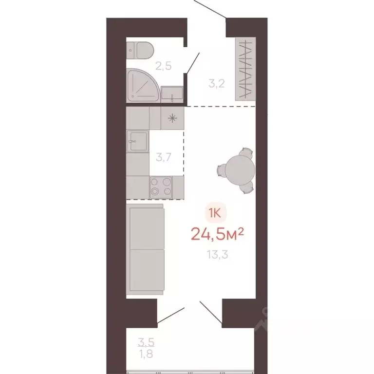1-к кв. Алтайский край, Новоалтайск ул. Южсиба, 52А (24.5 м) - Фото 1