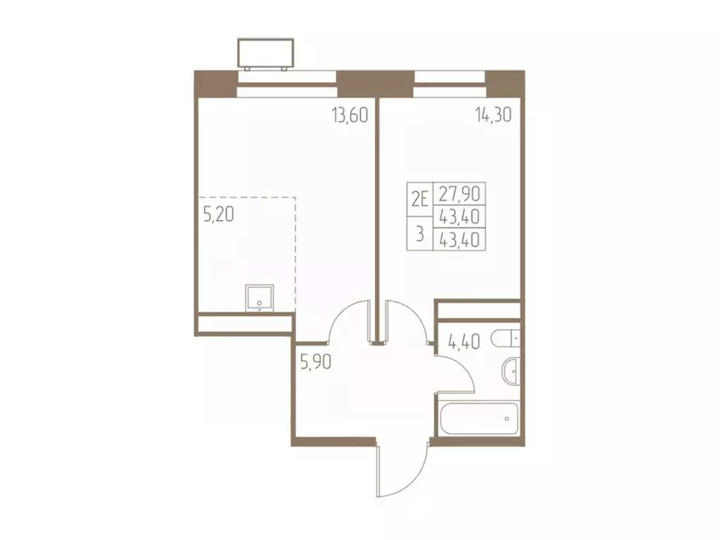 2-к кв. Московская область, Пушкино Фабрикант жилой комплекс, 1 (43.4 ... - Фото 1