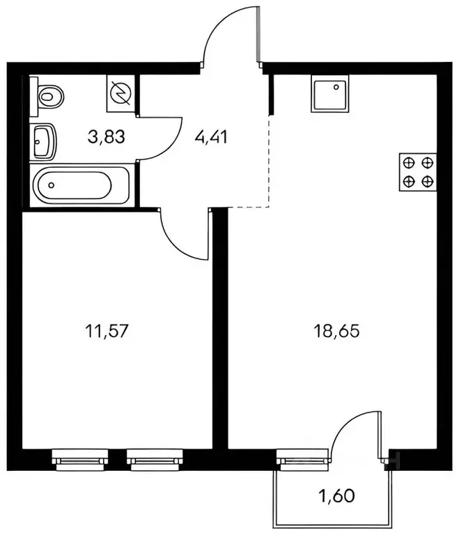 1-к кв. Москва Измайловский проезд, 5А (40.4 м) - Фото 2