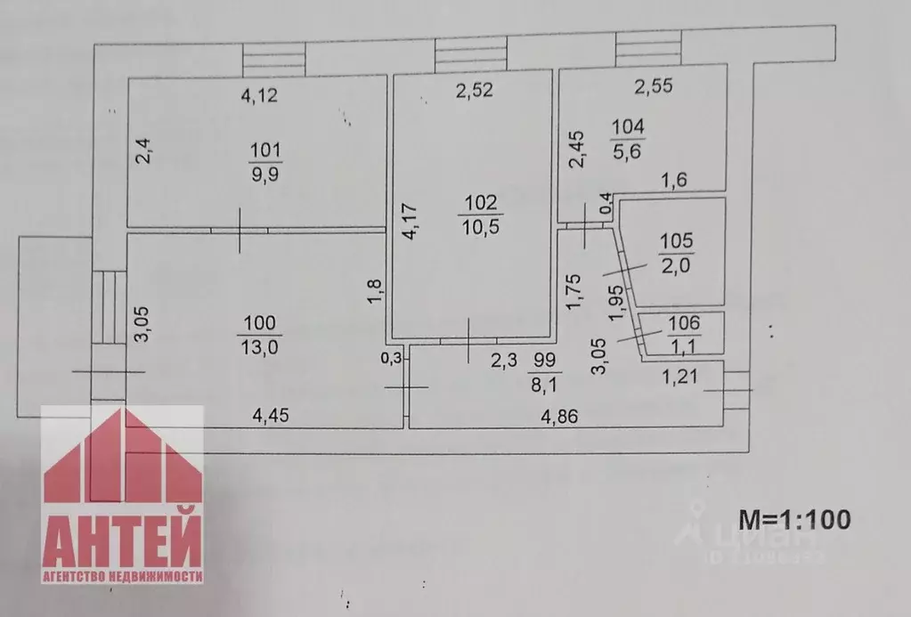 3-к кв. Нижегородская область, Павлово Речная ул., 11 (50.2 м) - Фото 2
