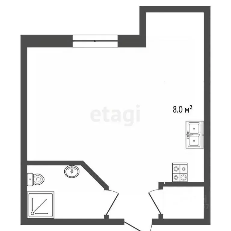 Студия Краснодарский край, Новороссийск ул. Видова, 121Ак1 (34.1 м) - Фото 2