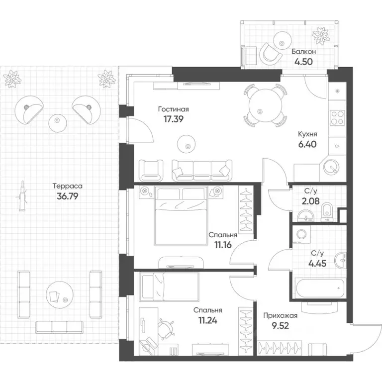 3-к кв. Татарстан, Казань ул. Гаврилова, 5Вк2 (74.63 м) - Фото 0