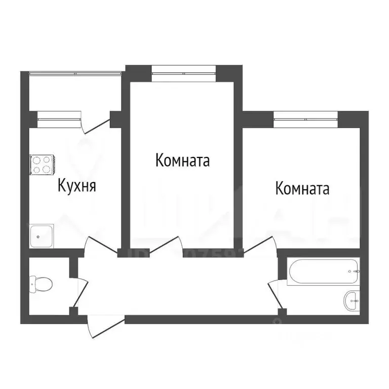 2-к кв. Калужская область, Обнинск Калужская ул., 26 (61.4 м) - Фото 2
