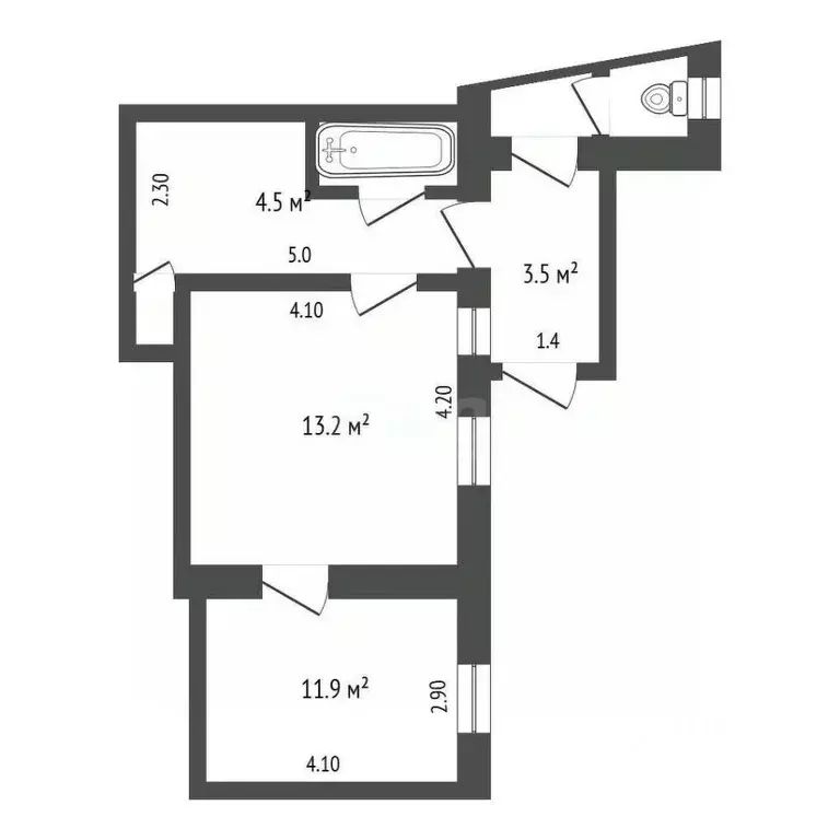 2-к кв. Крым, Красноперекопск ул. Менделеева (50.0 м) - Фото 0