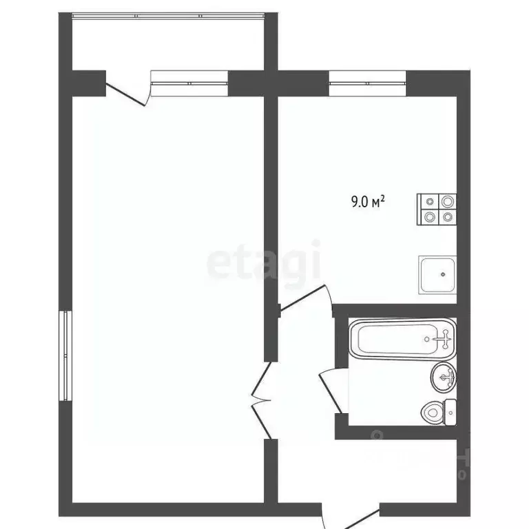 1-к кв. Московская область, Раменский муниципальный округ, д. ... - Фото 2