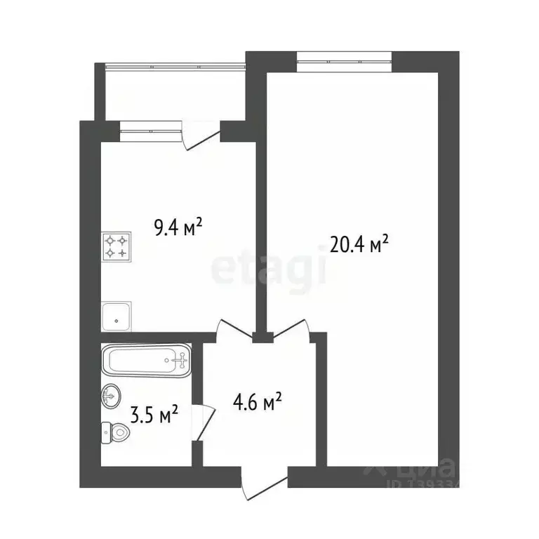 1-к кв. Тюменская область, Тюмень ул. Мельникайте, 144А (36.8 м) - Фото 2