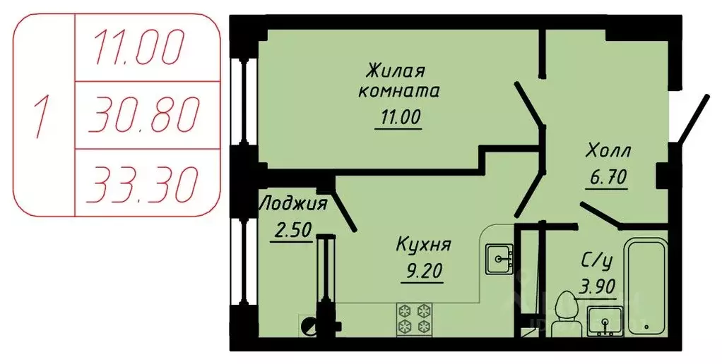 1-к кв. Ставропольский край, Кисловодск  (33.3 м) - Фото 0