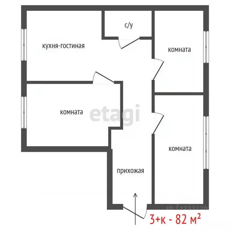3-к кв. Свердловская область, Екатеринбург ул. Вилонова, 22А (82.0 м) - Фото 2