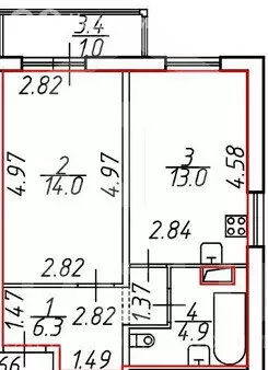1-комнатная квартира: Мурино, Екатерининская улица, 11 (38.2 м) - Фото 0