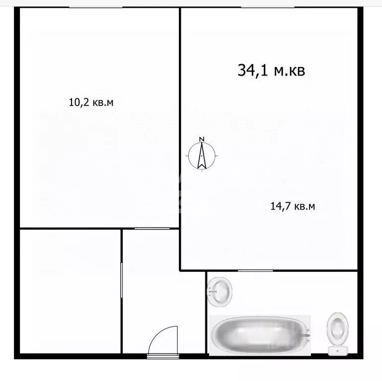 2-к кв. Томская область, Томск Алтайская ул., 157 (34.1 м) - Фото 2