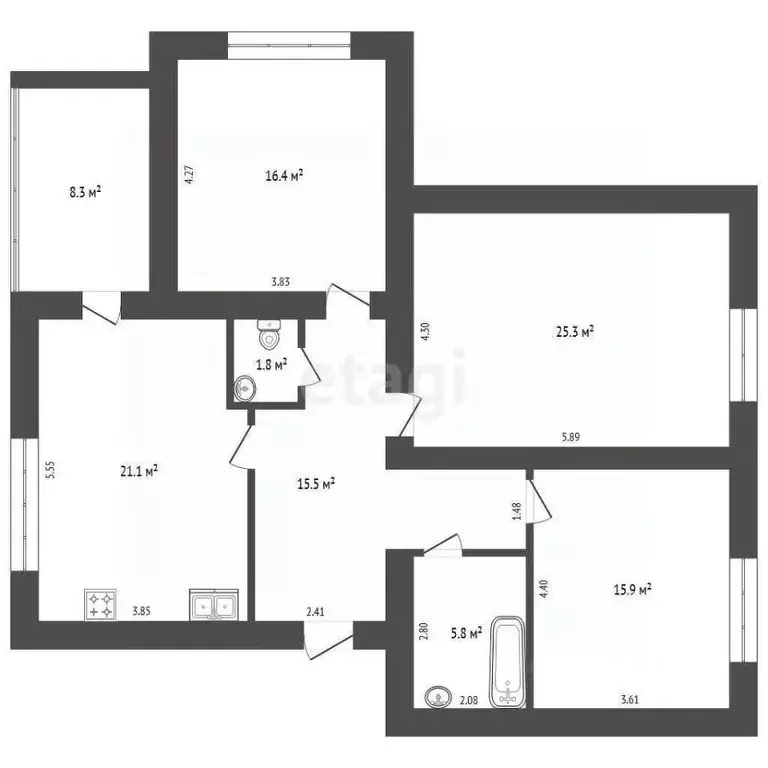 3-к кв. Крым, Евпатория ул. Сытникова, 4А (101.8 м) - Фото 1