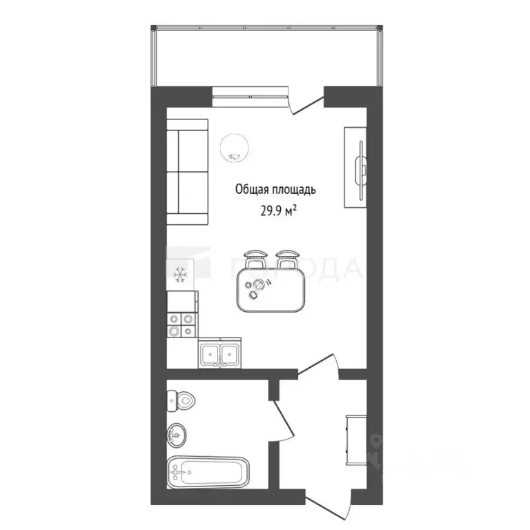 Студия Новосибирская область, Новосибирск ул. Немировича-Данченко, ... - Фото 2