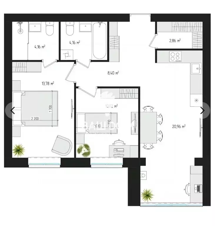 2-к кв. Брянская область, Брянск ул. Некрасова, 20А (63.5 м) - Фото 1