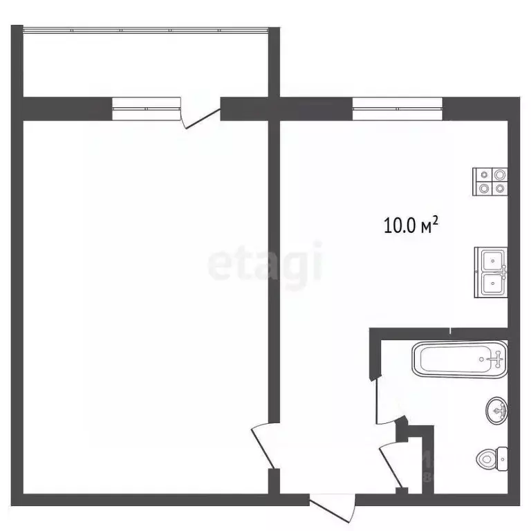 1-к кв. Ростовская область, Ростов-на-Дону Магнитогорская ул., 5/65б ... - Фото 1