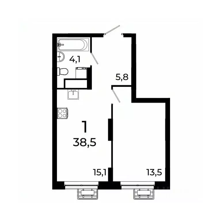 1-к кв. Нижегородская область, Нижний Новгород ул. Коперника, 15 (38.5 ... - Фото 0
