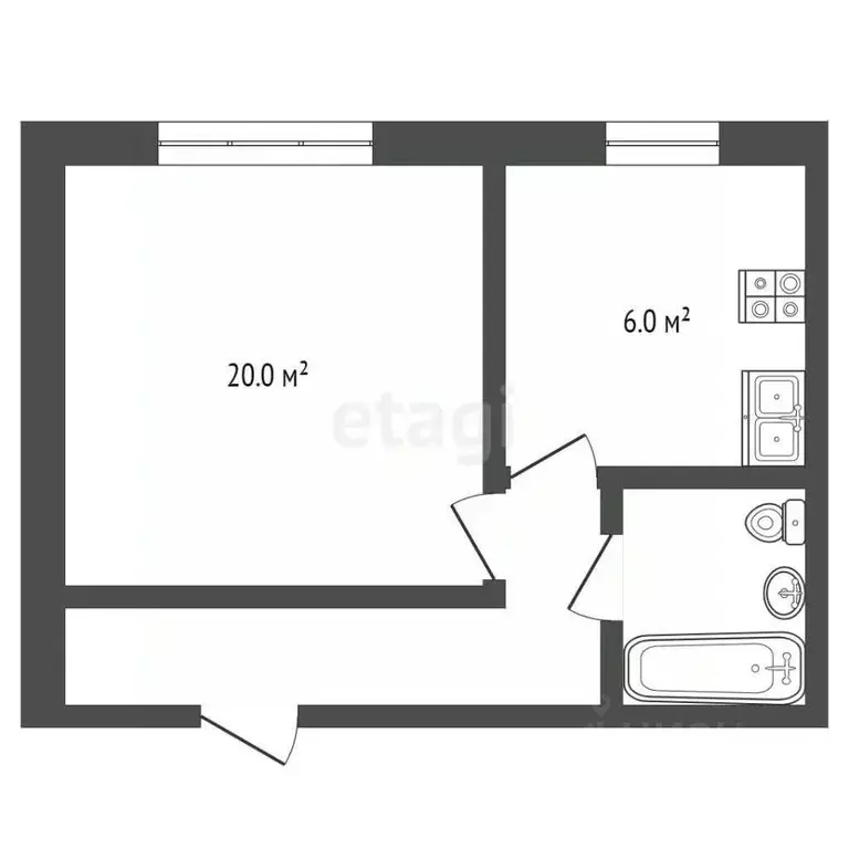 1-к кв. Ставропольский край, Георгиевск ул. Черняховского (33.1 м) - Фото 1