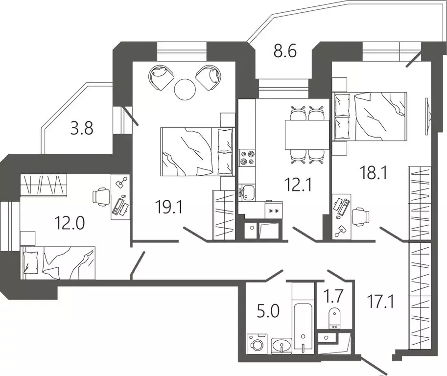 3-комнатная квартира: Подольск, микрорайон Климовск, Советская улица, ... - Фото 1