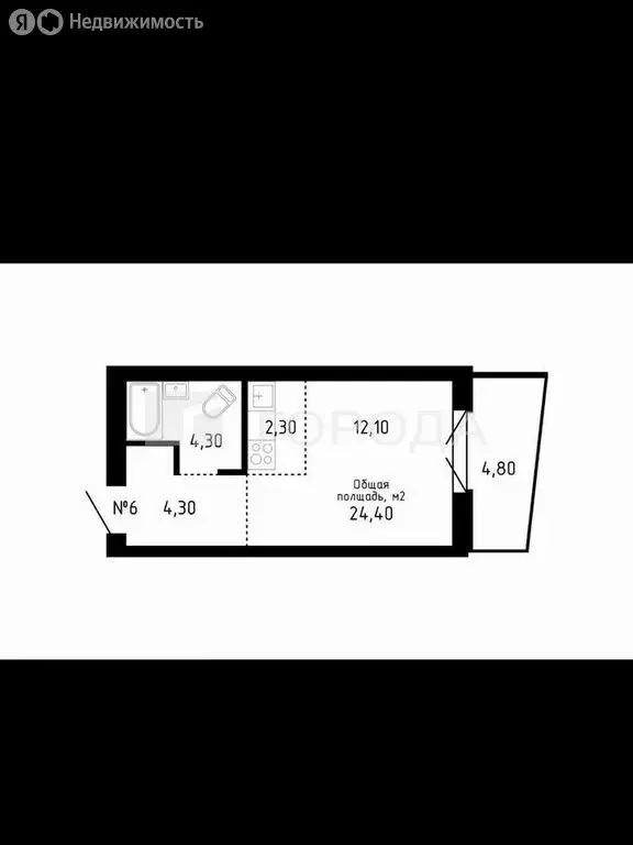Квартира-студия: Барнаул, улица Никитина, 12 (24.4 м) - Фото 0