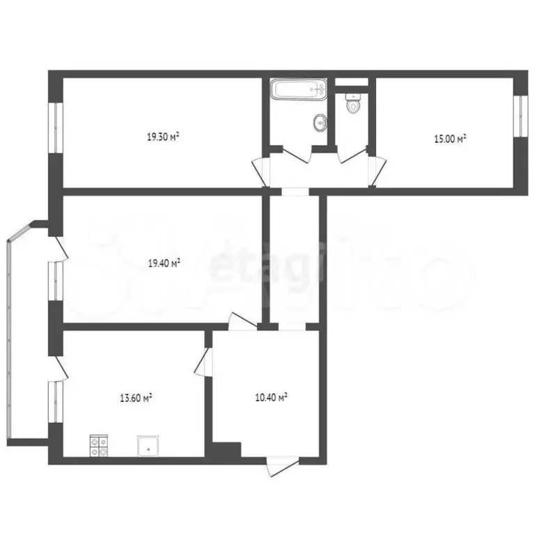 3-к. квартира, 95 м, 9/9 эт. - Фото 0