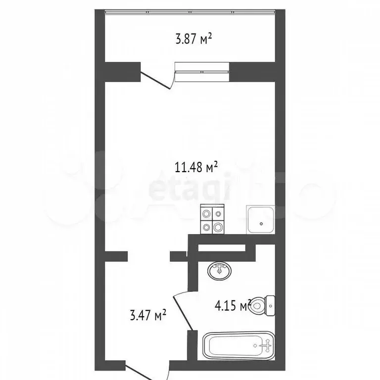 Квартира-студия, 21 м, 6/16 эт. - Фото 0
