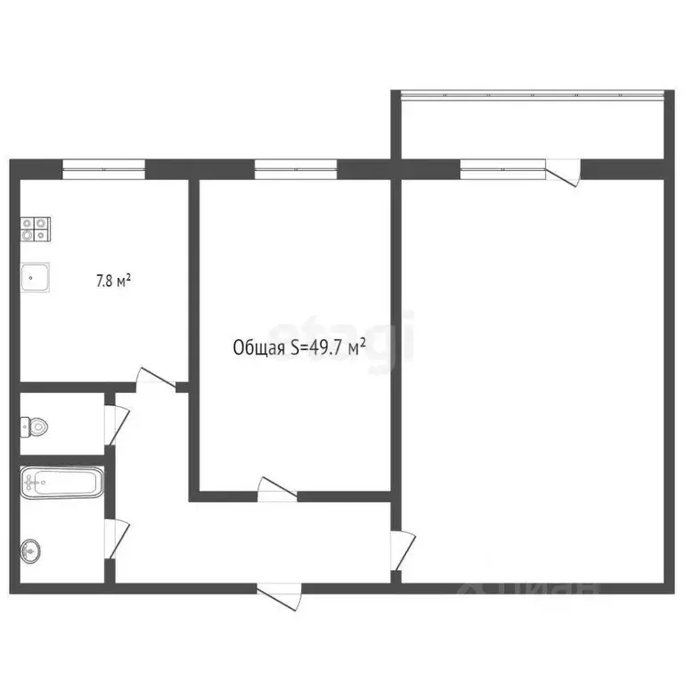 2-к кв. Брянская область, Дятьково 13-й мкр, 14 (49.7 м) - Фото 1