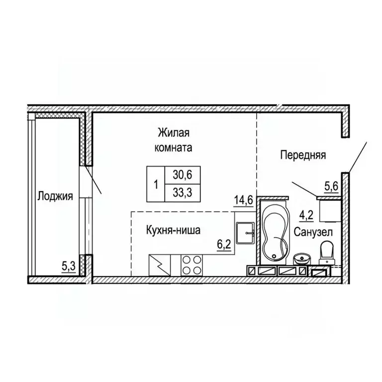 1-к кв. Приморский край, Владивосток На Черняховского жилой квартал,  ... - Фото 1