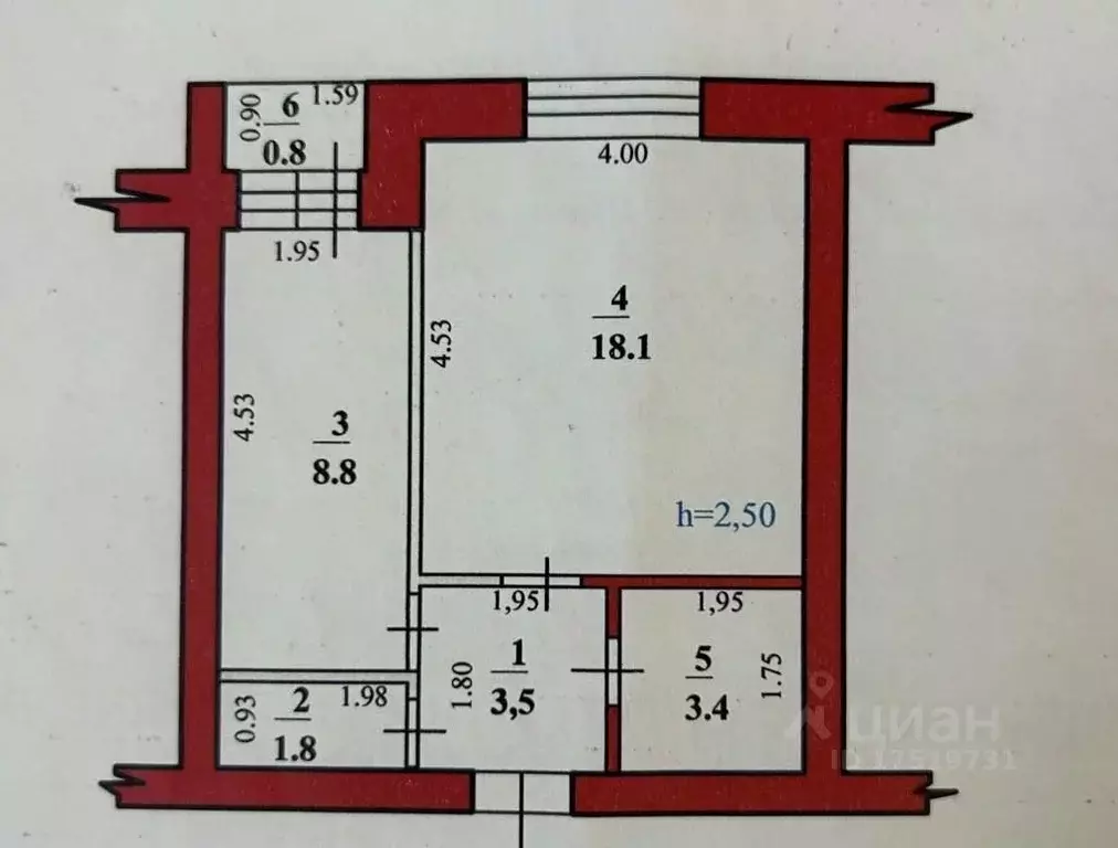 1-к кв. Башкортостан, Стерлитамак ул. Гоголя, 141 (35.6 м) - Фото 2