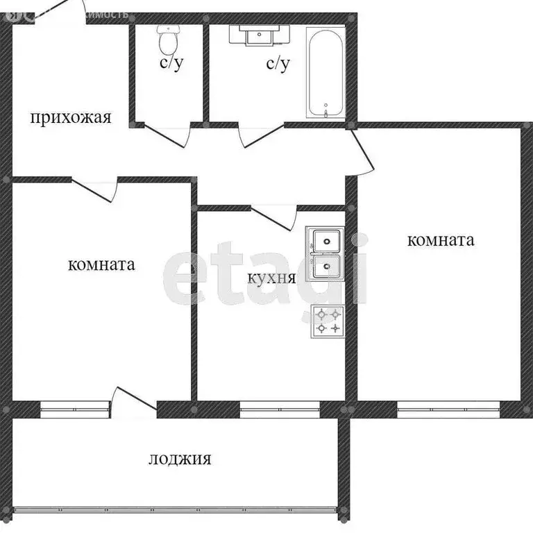 2-комнатная квартира: Вологда, Белозерское шоссе, 10 (79 м) - Фото 1
