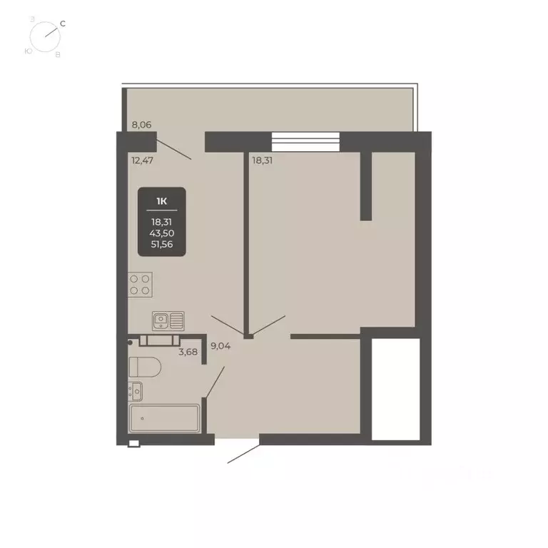 1-к кв. Новосибирская область, Новосибирск Автогенная ул., 75 (50.9 м) - Фото 0