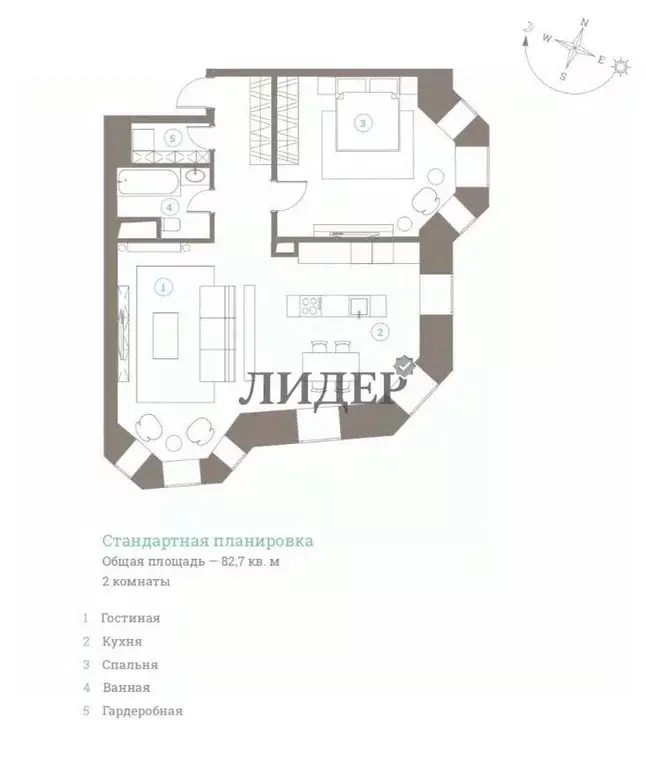 2-к кв. Москва ул. Большая Полянка, 44 (81.6 м) - Фото 2