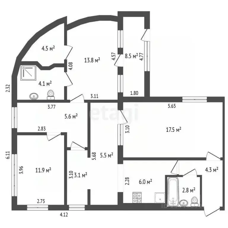 3-к кв. Крым, Ялта ул. Кривошты, 25 (86.0 м) - Фото 2