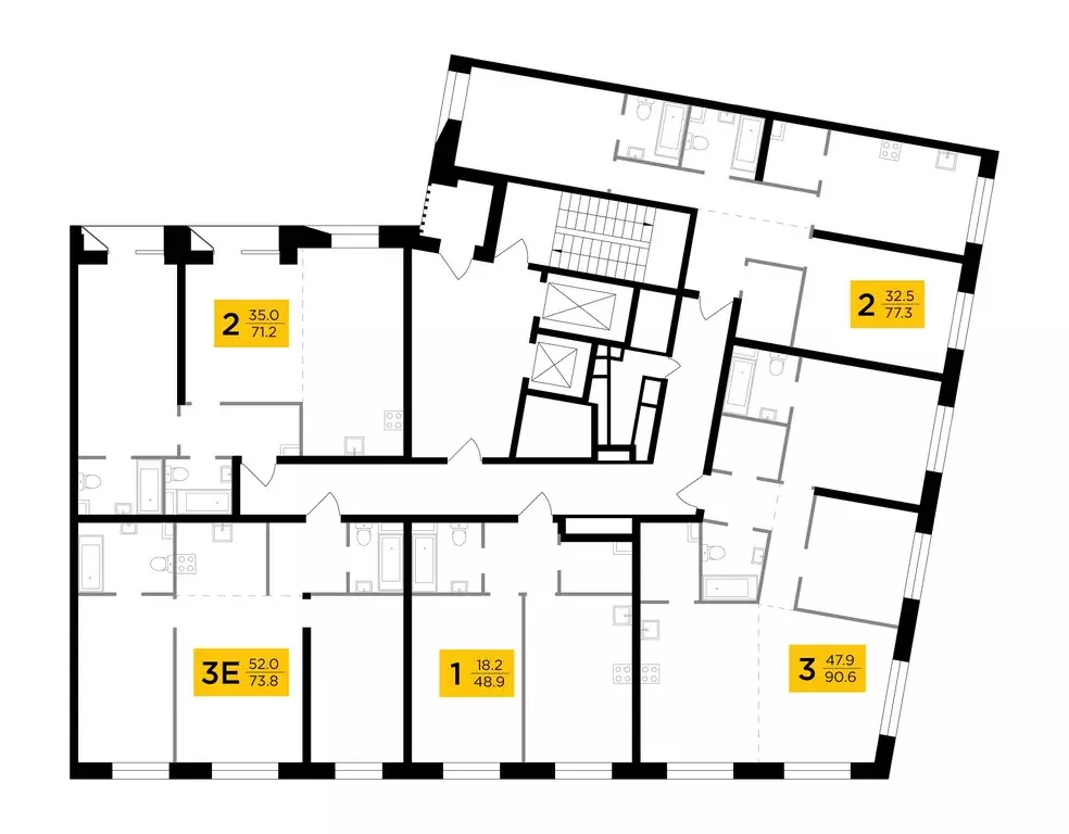 2-к кв. Москва ул. Эдуарда Стрельцова, 2к2 (78.0 м) - Фото 2