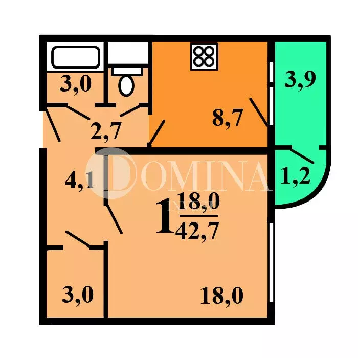 1-комнатная квартира: Балашиха, улица Дмитриева, 20 (42.7 м) - Фото 1