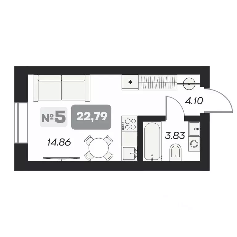 Студия Новосибирская область, Новосибирск пл. Карла Маркса (22.79 м) - Фото 0