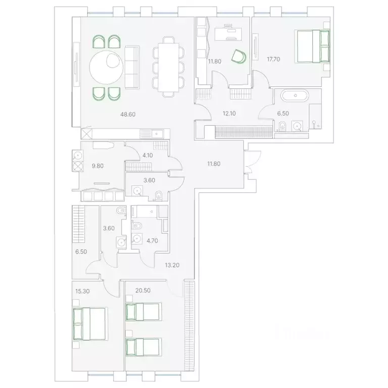 3-к кв. Москва Софийская наб., 34С3 (189.8 м) - Фото 1