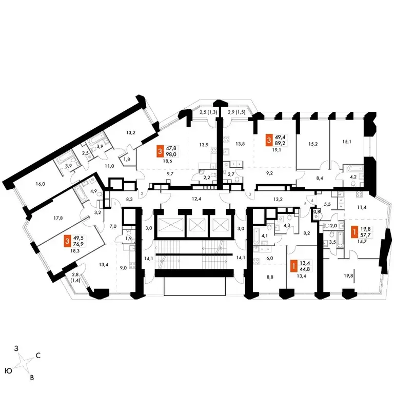 3-к кв. Москва Архитектор жилой комплекс (76.9 м) - Фото 1