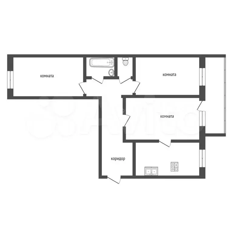 3-к. квартира, 67 м, 5/9 эт. - Фото 0